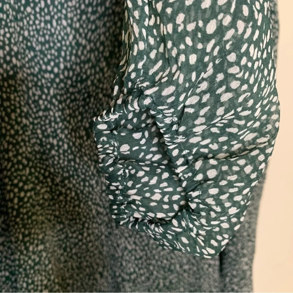 Joie Balloon Sleeve Dress in Green Arctic Animal Print​ - Picture 7 of 8